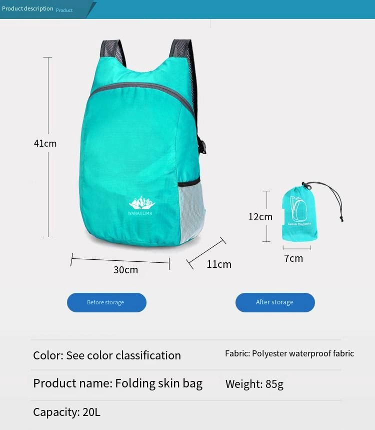 Folding Bag Ultra-Light Portable Travel Bag Waterproof Backpack Outdoor Sports Backpack