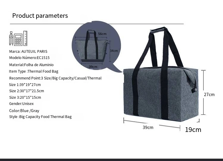 Folding Cooler Bag Ice Wrap Outdoor Portable Aluminum Foil Fresh-Keeping Picnic Bag