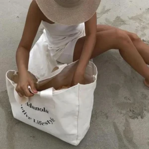 Friendly Oversize Custom Logo Organic Reusable Cotton Shopping Bag Canvas Tote Bag - Image 5