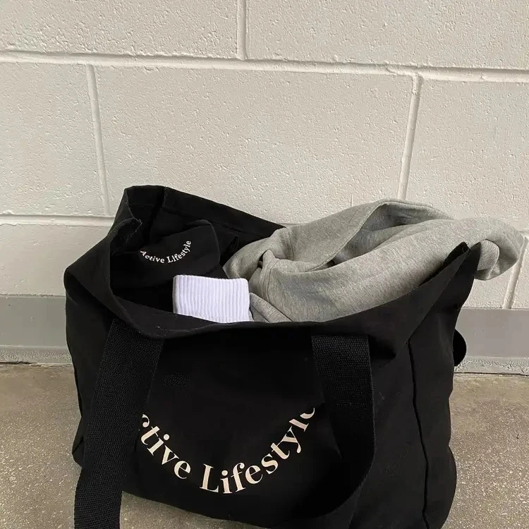 Friendly Oversize Custom Logo Organic Reusable Cotton Shopping Bag Canvas Tote Bag - Image 6