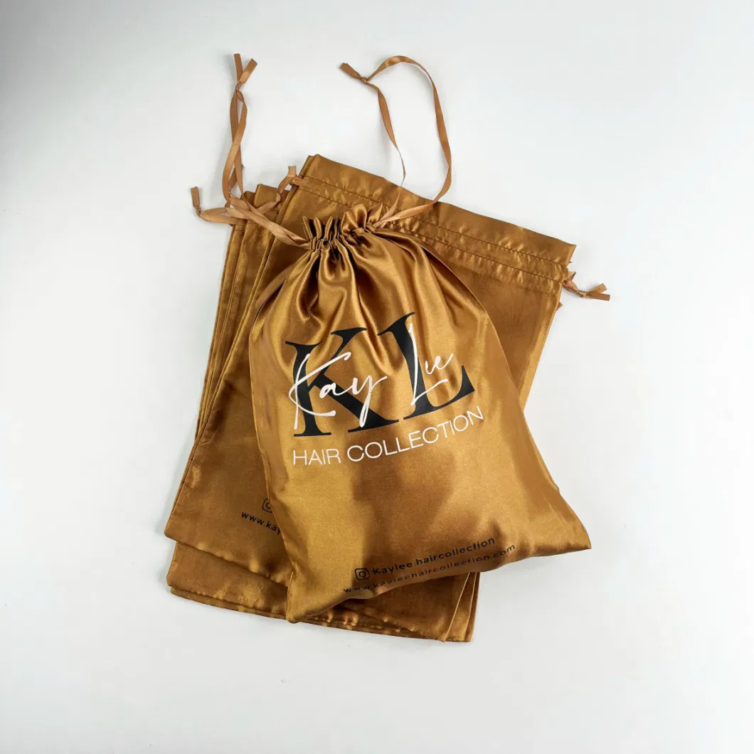 Gift Wig Packaging Silk Drawstring Bag for Hair Bags with Logo