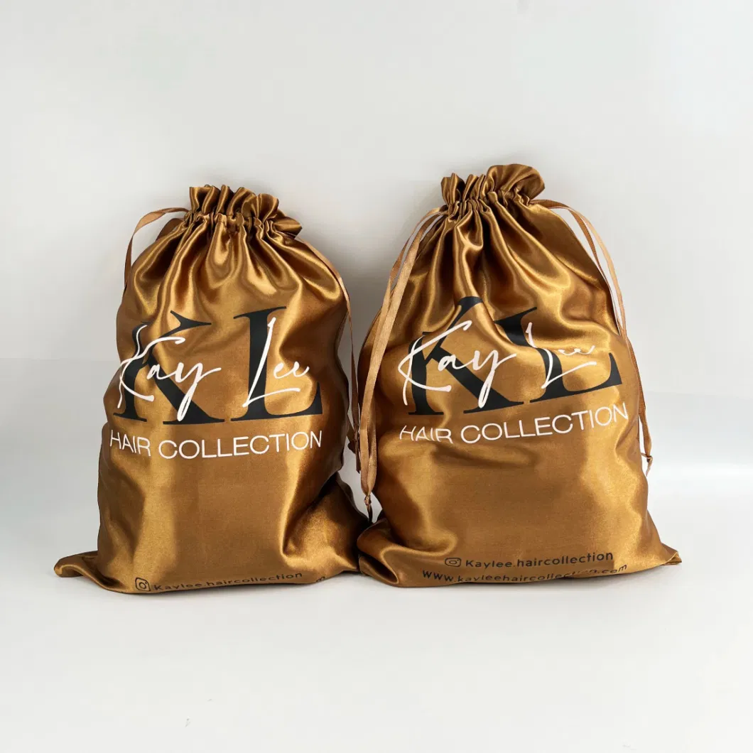 Gift Wig Packaging Silk Drawstring Bag for Hair Bags with Logo