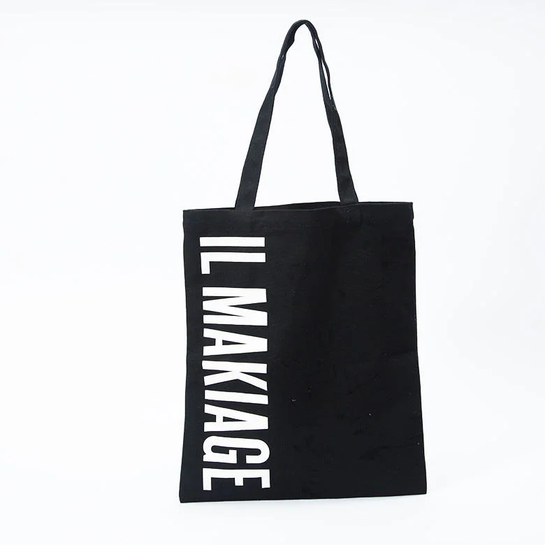 Good Price High Quality Customized Printed Black Canvas Letter Canvas Tote Bag