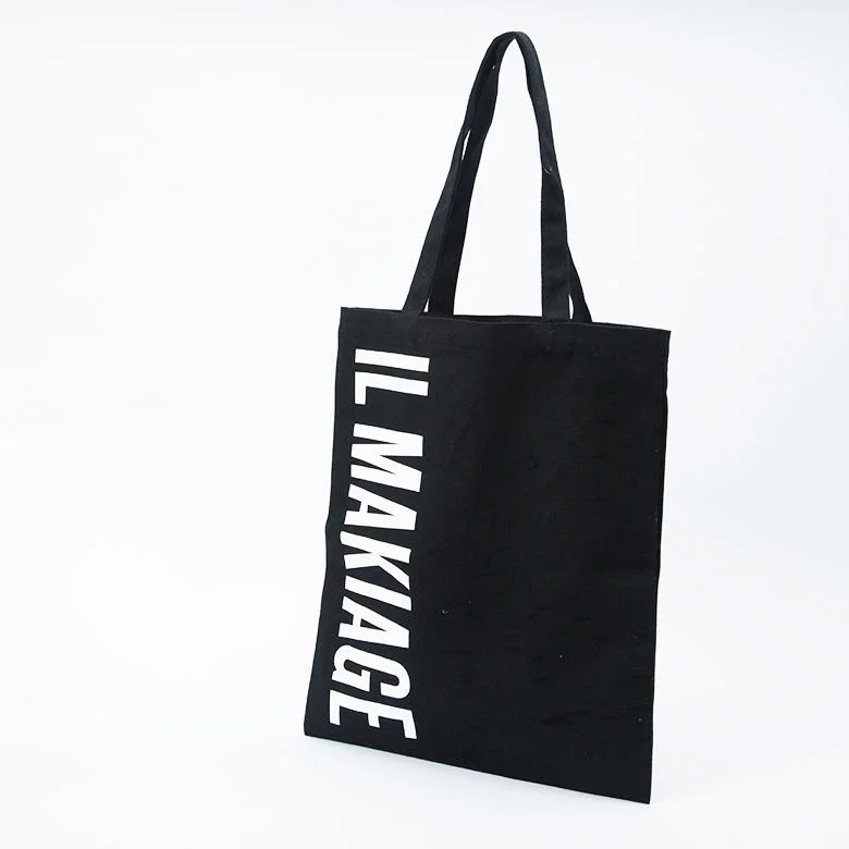 Good Price High Quality Customized Printed Black Canvas Letter Canvas Tote Bag