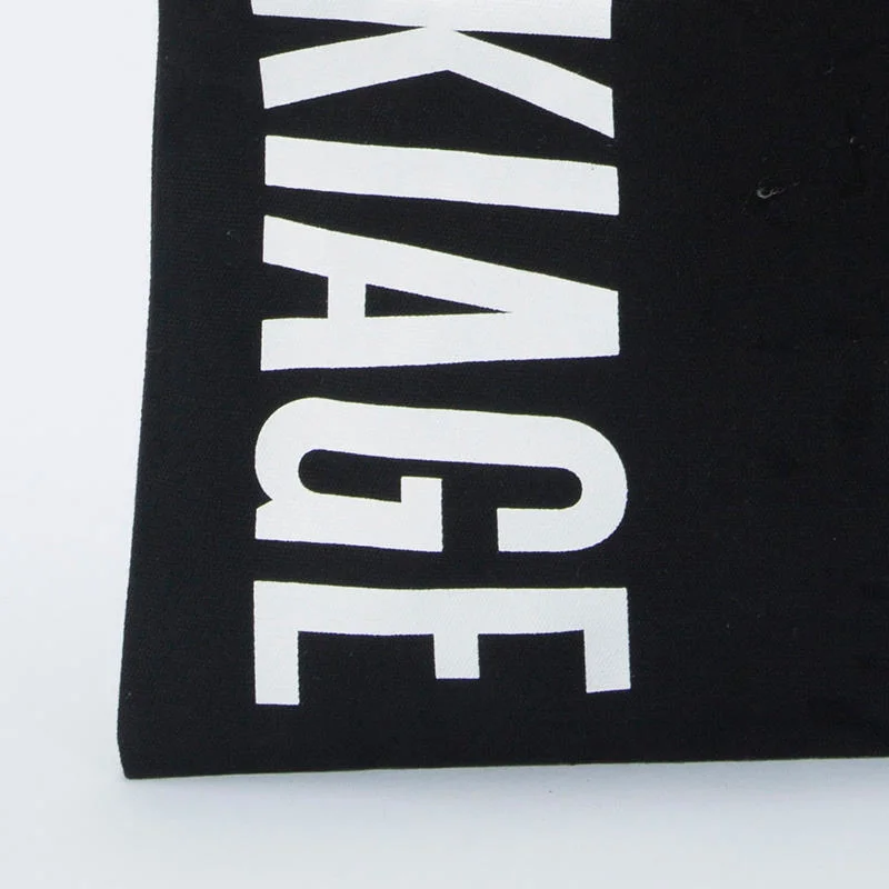Good Price High Quality Customized Printed Black Canvas Letter Canvas Tote Bag
