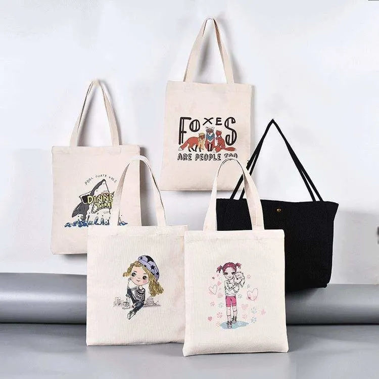 Grocery Cotton Tote Cloth Eco Bag Foldable Reusable Grocery Bag Large Heavy Duty Canvas Grocery Tote Bag with Logo