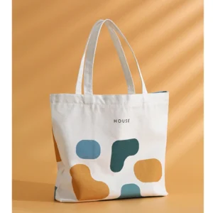 Alternative view of Hand Canvas Bag Single Shoulder Storage Bag Simple Creative Zipper Shopping