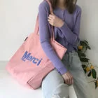 Handbags Canvas Tote Bags Shopping Gift Bag Eco Foldable Reusable Cotton Bag - Image 5
