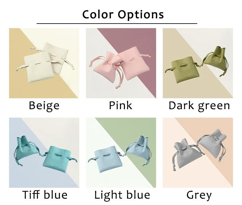 High End Custom Logo Jewellery Earring Bracelet Necklace Pouch Packaging Bag Drawstring Microfiber Jewelry Pouches