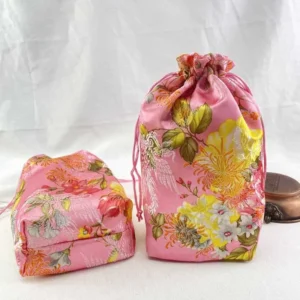 Alternative view of High Quality Luxury 100% Silk Dust Bag Packing Custom Drawstring Satin Gift Bag