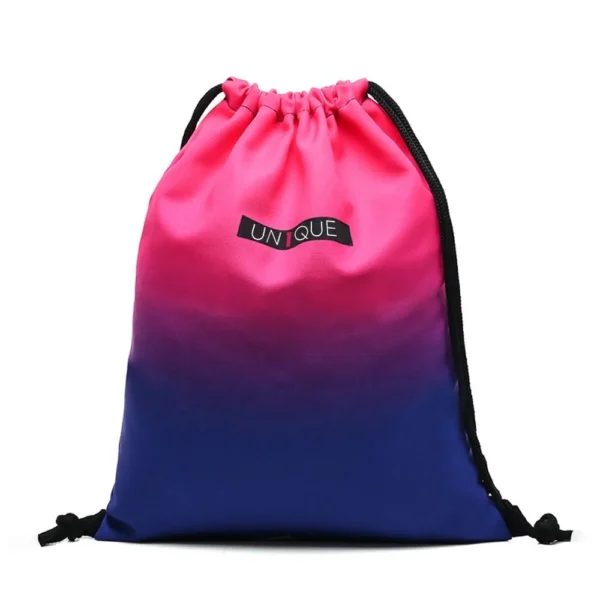 Hot Sale 3D Digital Macaron Colours Print Sport Sac Drawstring Gradient Gym Training Cord Bag Outdoor Running Sack Backpack - Image 3