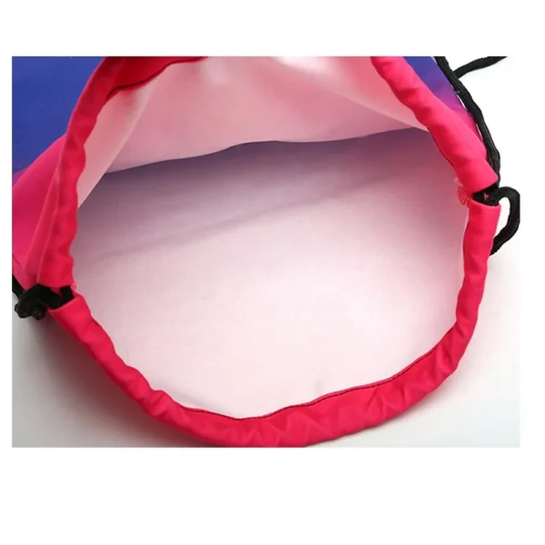 Hot Sale 3D Digital Macaron Colours Print Sport Sac Drawstring Gradient Gym Training Cord Bag Outdoor Running Sack Backpack - Image 4