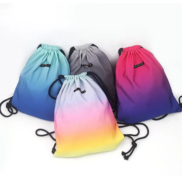 Hot Sale 3D Digital Macaron Colours Print Sport Sac Drawstring Gradient Gym Training Cord Bag Outdoor Running Sack Backpack - Image 5