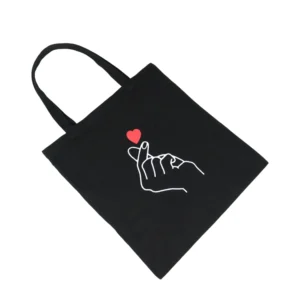Hot Sale Black Organic New Design Customized Shopping Printable Canvas Tote Bags with Handles - Image 3