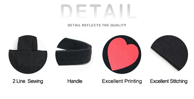 Hot Sale Black Organic New Design Customized Shopping Printable Canvas Tote Bags with Handles