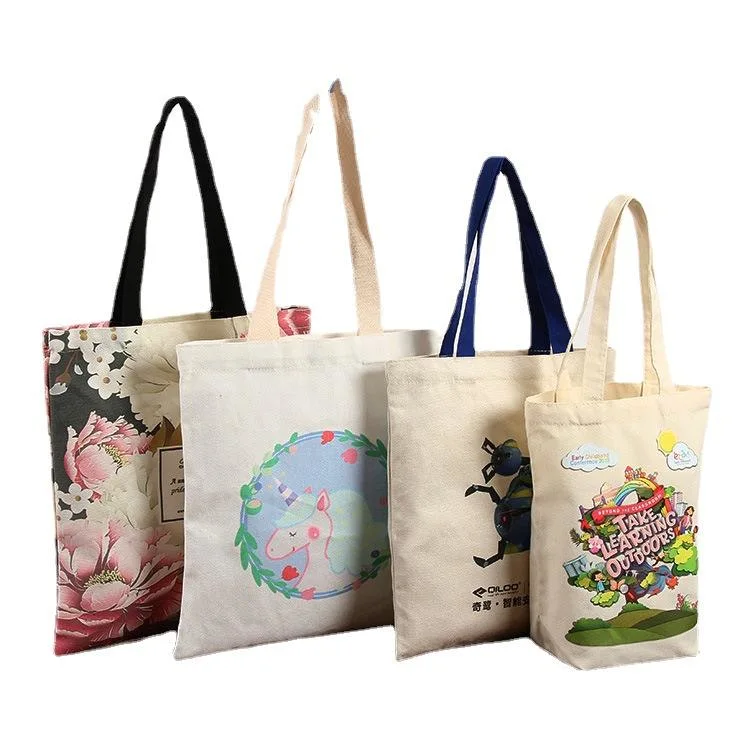 Hot Sale Custom Logo Printed Reusable Eco Friendly Canvas Shopping Cotton Tote Bag