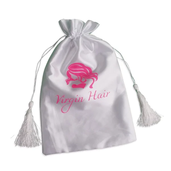 Hot Sale Custom Logo Satin Jewelry Pouch Large Satin Drawstring Bags - Image 4