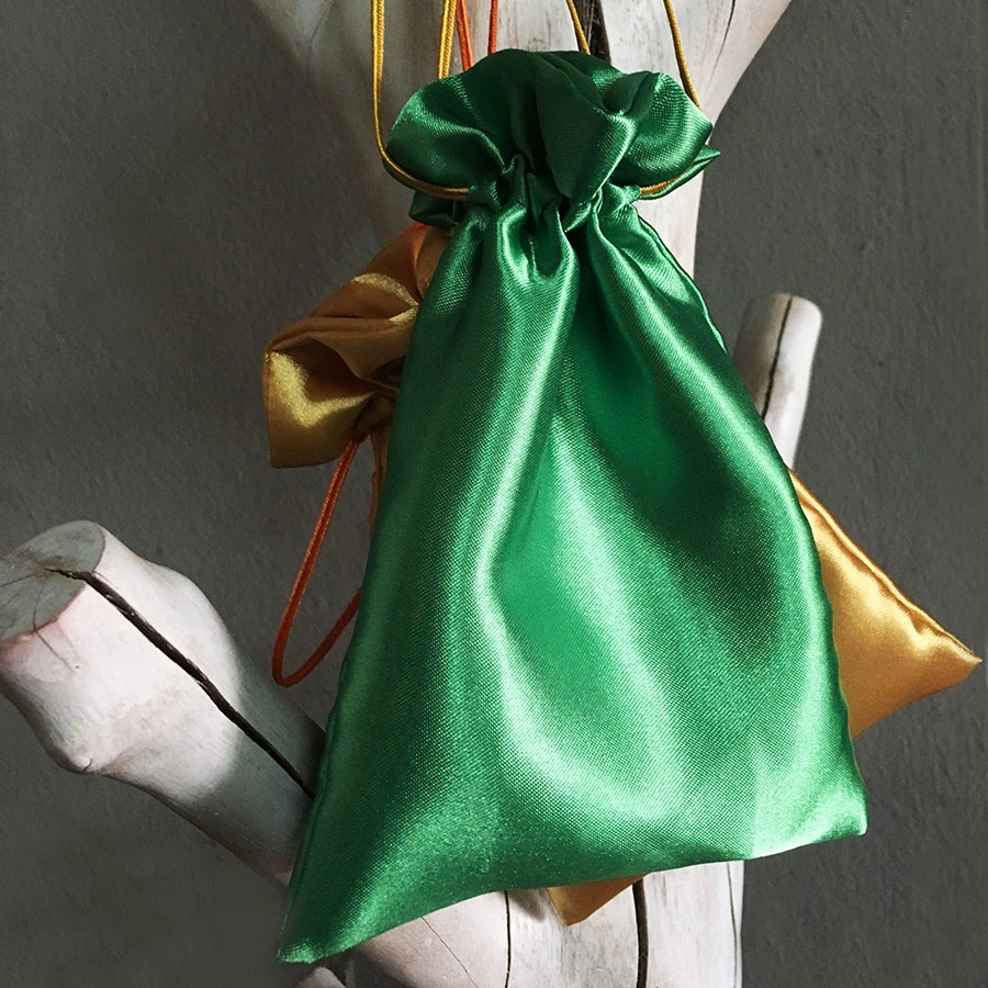 Hot Sale Custom Logo Satin Jewelry Pouch Large Satin Drawstring Bags
