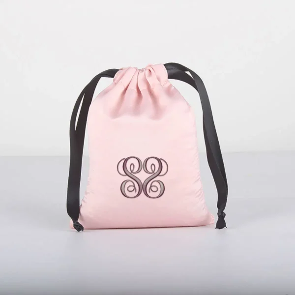 Hot Sale Custom Logo Satin Jewelry Pouch Large Satin Drawstring Bags
