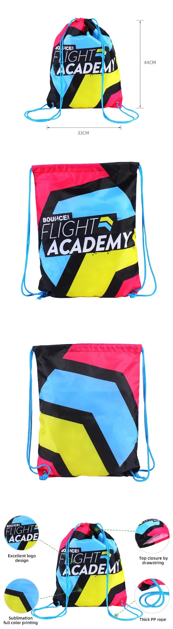 Hot Sale Drawstring Bag Polyester Drawstring Travel Bag