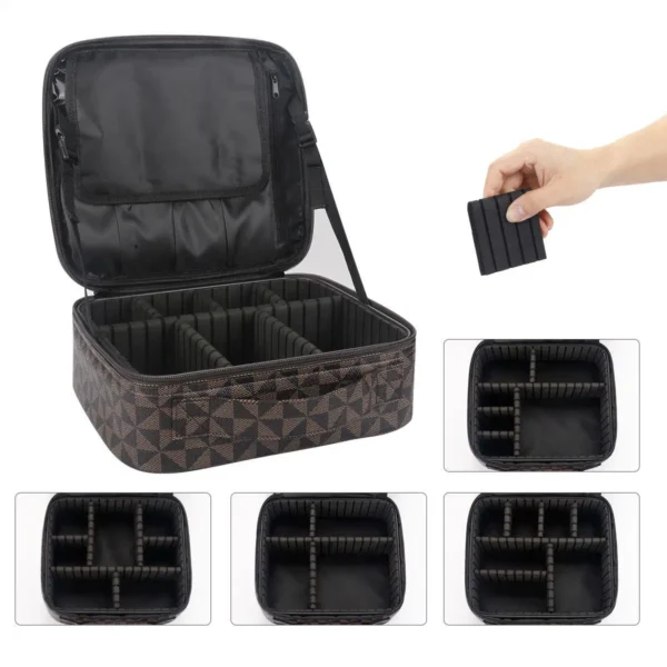 Hot Sale High-Capacity Makeup Case Travel Brush Organizer Cosmetic Toiletry Bag - Image 5