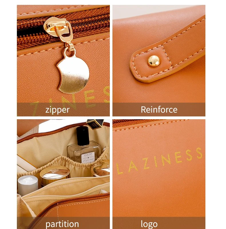 Hot Sale Large Capacity Travel Cosmetic Bag Multifunctional Storage Makeup Bag PU Leather Makeup Bag