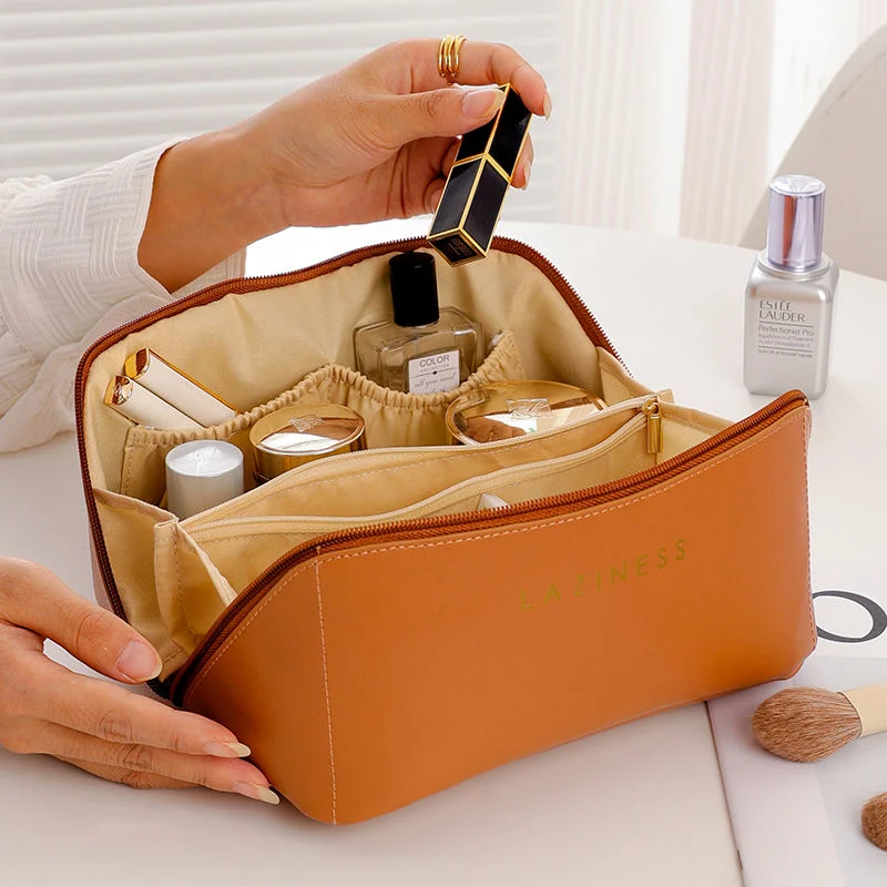 Hot Sale Large Capacity Travel Cosmetic Bag Multifunctional Storage Makeup Bag PU Leather Makeup Bag
