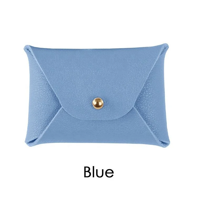 Hot Sale Luxury Leather Pouch Envelop Button Jewelry Packaging Bag for Necklace Ring