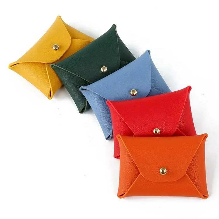 Hot Sale Luxury Leather Pouch Envelop Button Jewelry Packaging Bag for Necklace Ring
