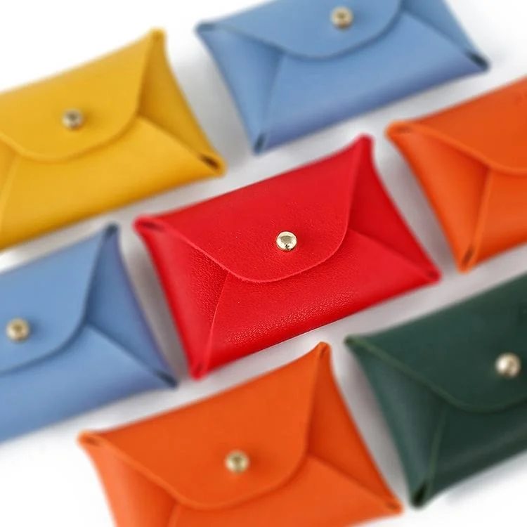 Hot Sale Luxury Leather Pouch Envelop Button Jewelry Packaging Bag for Necklace Ring