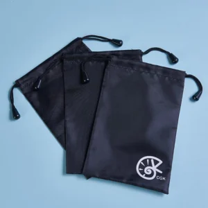 Alternative view of Hot Sale Small Black Nylon Mesh Drawstring Bag with Custom Logo