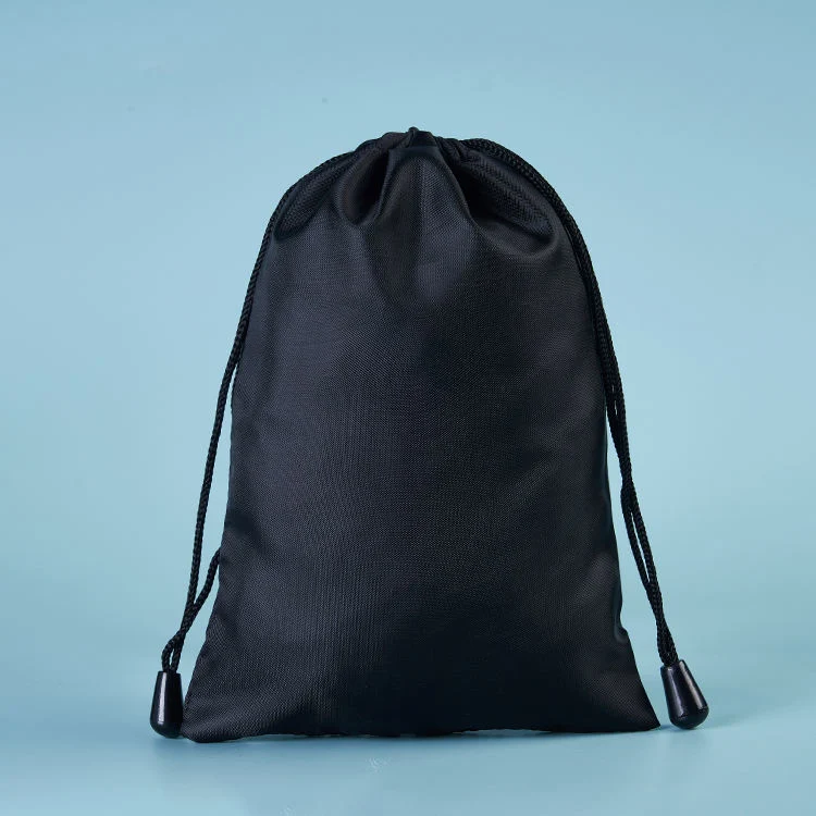 Hot Sale Small Black Nylon Mesh Drawstring Bag with Custom Logo