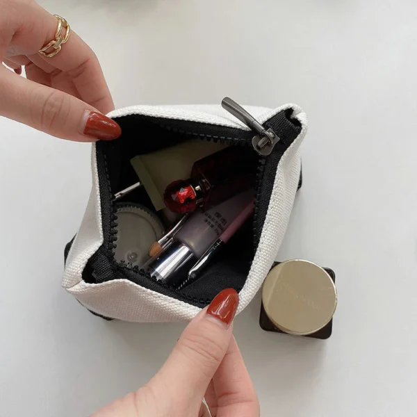 Hot Sale Small Cosmetic Bag Canvas Makeup Pouch - Image 4
