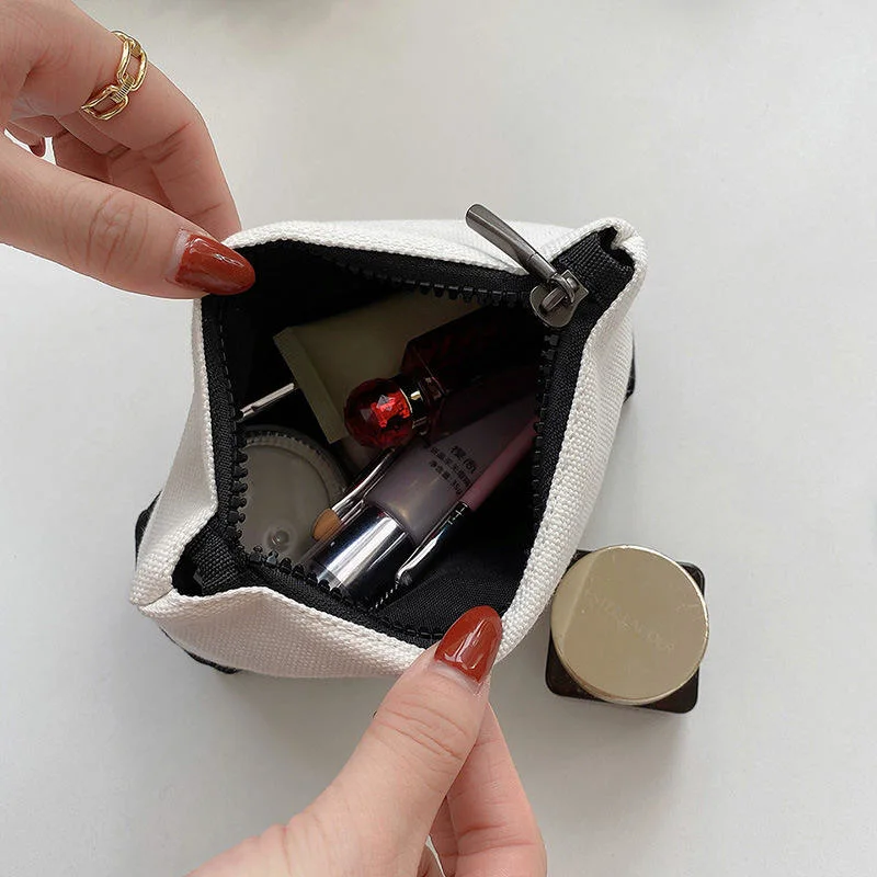 Hot Sale Small Cosmetic Bag Canvas Makeup Pouch