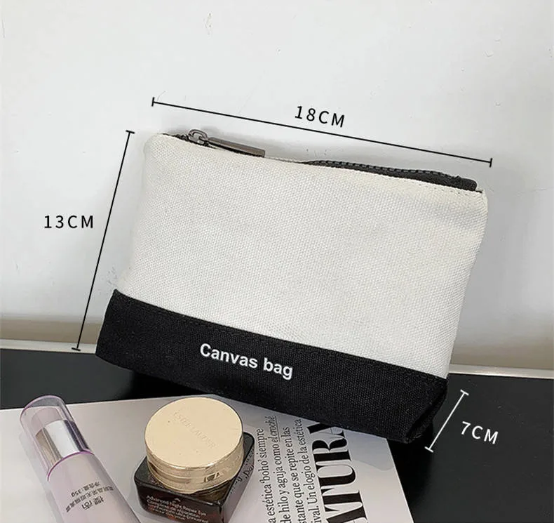 Hot Sale Small Cosmetic Bag Canvas Makeup Pouch