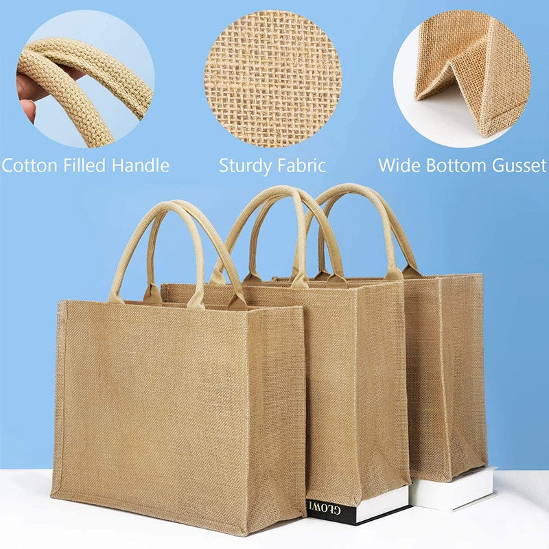 Hot Sell Customized High Quality Burlap Tote Bag Custom Eco Friendly Printing Shopping Jute Bag