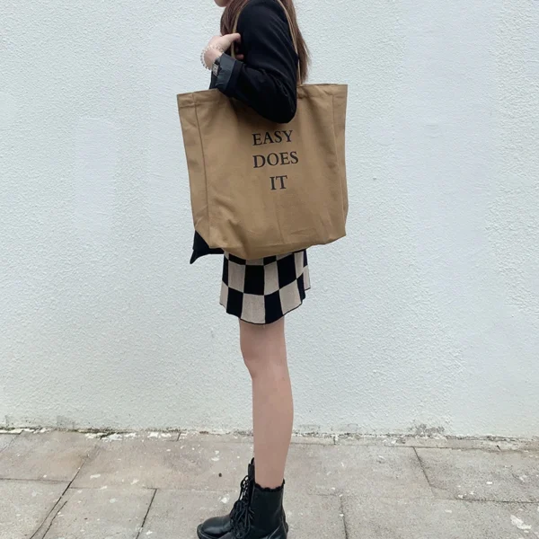 Ins Shoulder Canvas Bag Large Capacity Shopping Bag Single Woman - Image 3
