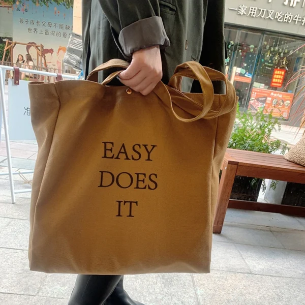 Ins Shoulder Canvas Bag Large Capacity Shopping Bag Single Woman - Image 4