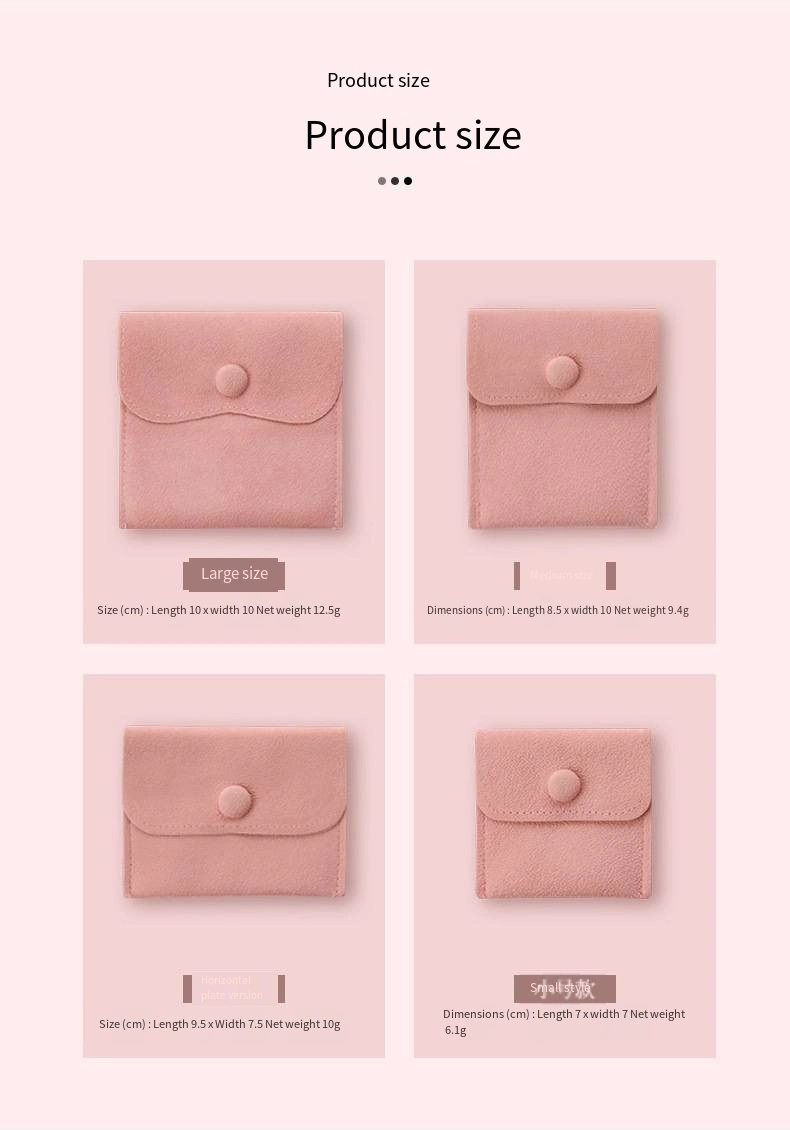 Jewelry Bag Pouch Flannelette Bag Button Bag Thickened Fine Velvet Ring Necklace Jewelry Storage Bag