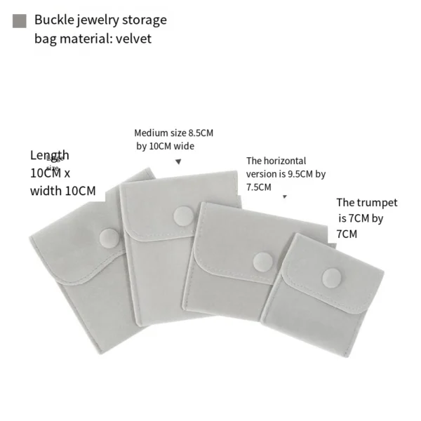 Jewelry Bag Pouch Flannelette Bag Button Bag Thickened Fine Velvet Ring Necklace Jewelry Storage Bag - Image 5