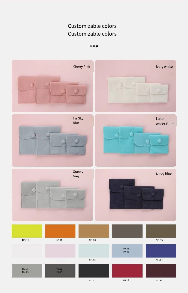 Jewelry Bag Pouch Flannelette Bag Button Bag Thickened Fine Velvet Ring Necklace Jewelry Storage Bag