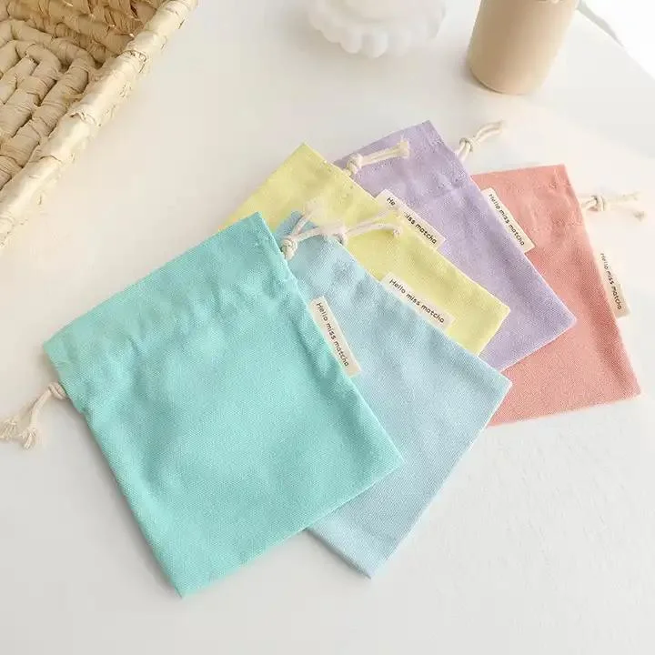 Jewelry Package Pouch Drawstring Bag Cotton Polyester Bag with Custom Size