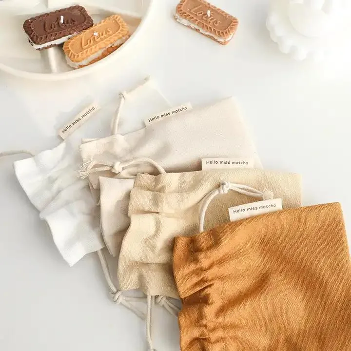 Jewelry Package Pouch Drawstring Bag Cotton Polyester Bag with Custom Size