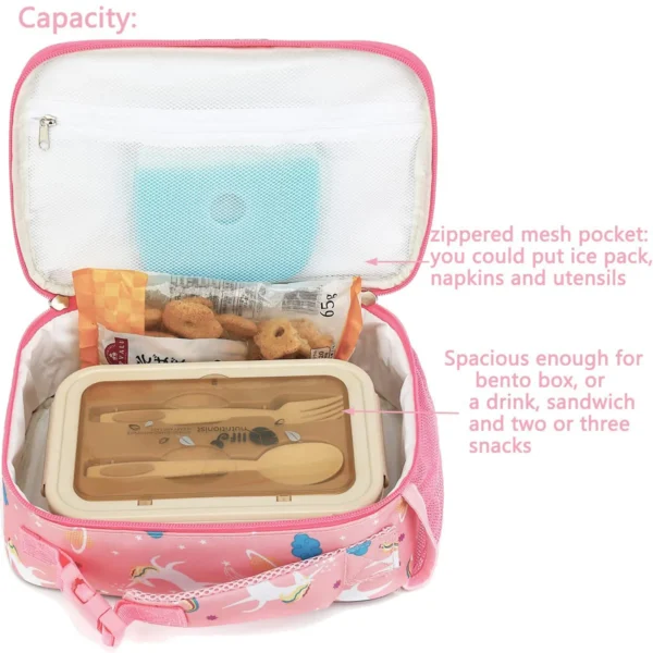 Kids Lunch Box Insulated Soft Mini Cooler Bag Back to School Thermal Meal Tote - Image 6