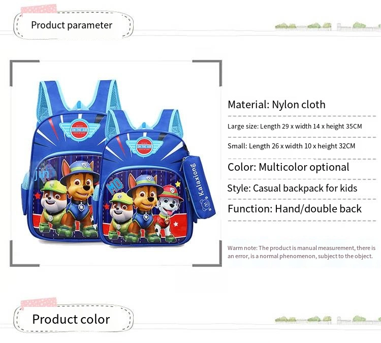 Kindergarten Schoolbag Cartoon Pattern Printed Backpack for Children Lightweight Student Schoolbag