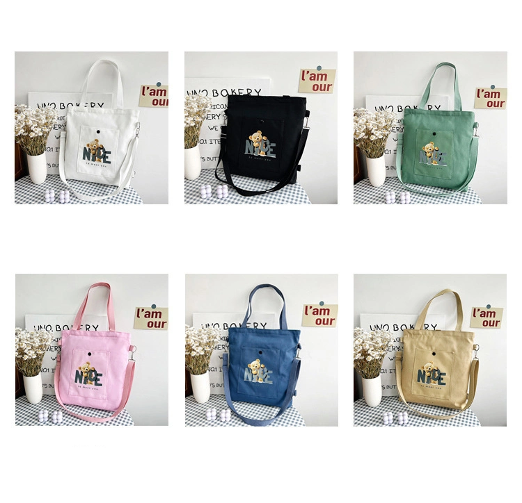 Korea New Fashion Single Strap Shoulder Bag Portable Handle Canvas Tote Bag