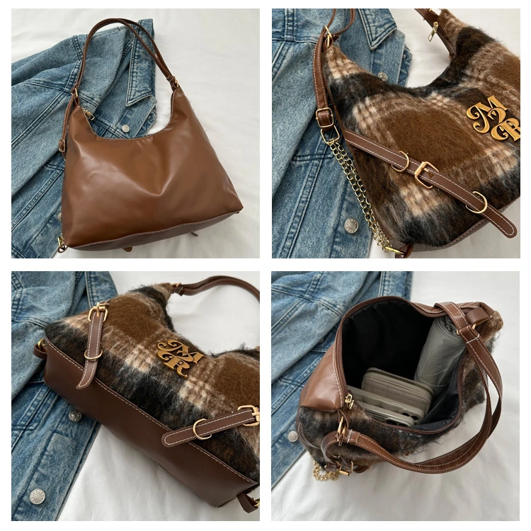 Korean Retro Bag Winter Simple and Fashionable Large Capacity Tote Bag Simple Commuter Bag