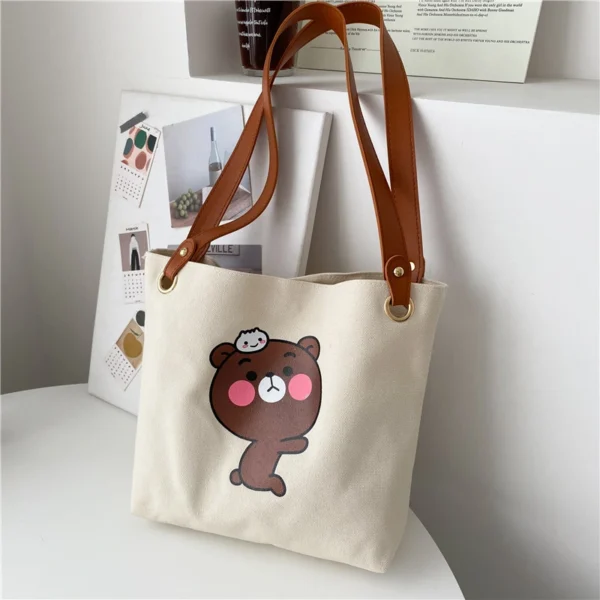 Korean Version of Fashionable Cartoon Cute Animal Print Crossbody Bag Shoulder Bag - Image 6