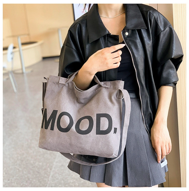 Large Capacity Alphabet Canvas Bag Women&prime;s All-Purpose Cross-Body Tote Bag