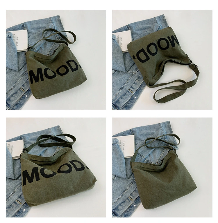 Large Capacity Alphabet Canvas Bag Women&prime;s All-Purpose Cross-Body Tote Bag
